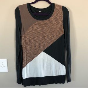 Geometric Charcoal and Brown sweater